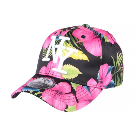 Casquette NY Noir fleurs rouge fashion Tropic ANCIENNES COLLECTIONS divers