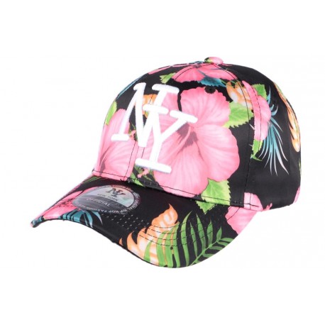 Casquette NY Noir fleurs rose fashion Tropic ANCIENNES COLLECTIONS divers