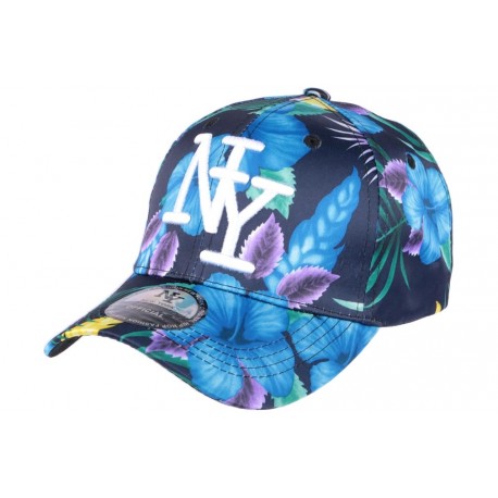 Casquette NY Noir fleurs bleu fashion Tropic ANCIENNES COLLECTIONS divers