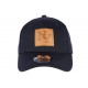 Casquette NY bleu marine et cuir marron Major CASQUETTES Hip Hop Honour