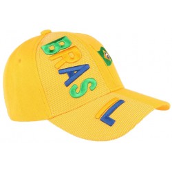 Casquette Bresil jaune verte et bleu drapeau Bresilien CASQUETTES PAYS