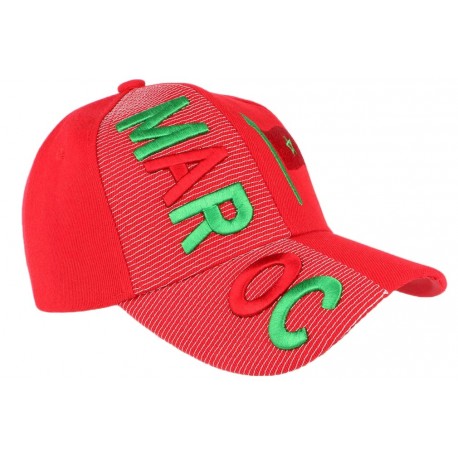 Casquette Maroc rouge et verte drapeau marocain CASQUETTES PAYS