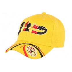 Casquette Belgique Foot jaune noir rouge CASQUETTES PAYS