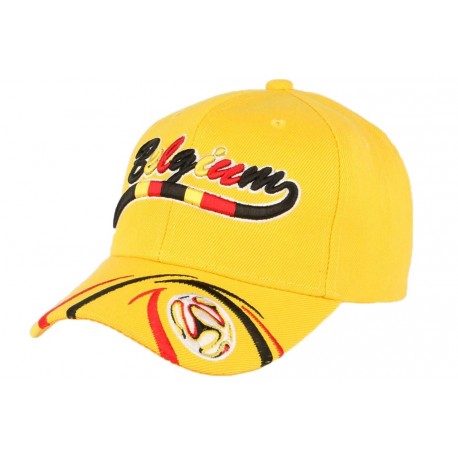 Casquette Belgique Foot jaune noir rouge CASQUETTES PAYS