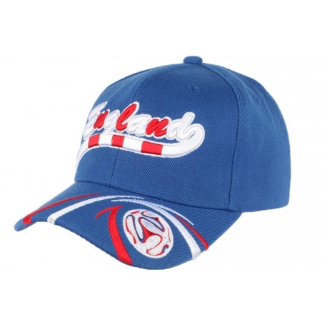 Casquette Angleterre Football bleu rouge blanche CASQUETTES PAYS