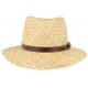 Chapeau de paille naturelle beige ceinture cuir marron CHAPEAUX Léon montane