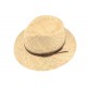 Chapeau de paille naturelle beige ceinture cuir marron CHAPEAUX Léon montane