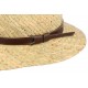 Chapeau de paille naturelle beige ceinture cuir marron CHAPEAUX Léon montane