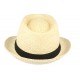 Chapeau trilby de paille beige clair ceinture noire CHAPEAUX Léon montane