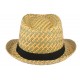 Chapeau trilby paille verte et beige Movy CHAPEAUX Léon montane