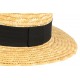 Chapeau de paille canotier beige ceinture noire Moritz CHAPEAUX Léon montane