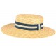 Chapeau de paille canotier beige ceinture bleue Moritz ANCIENNES COLLECTIONS divers