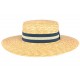 Chapeau de paille canotier beige ceinture bleue Moritz ANCIENNES COLLECTIONS divers