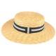 Chapeau de paille canotier beige ceinture bleue Moritz ANCIENNES COLLECTIONS divers