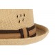 Chapeau Porkpie en lin beige ceinture marron Hackman ANCIENNES COLLECTIONS divers