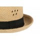 Chapeau Porkpie en lin beige ceinture noire Hackman ANCIENNES COLLECTIONS divers