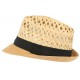 Chapeau trilby paille naturel et marron Dakman CHAPEAUX Léon montane