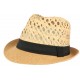 Chapeau trilby paille naturel et marron Dakman CHAPEAUX Léon montane