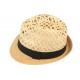 Chapeau trilby paille naturel et marron Dakman CHAPEAUX Léon montane