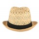 Chapeau trilby paille naturel et marron Dakman CHAPEAUX Léon montane