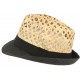 Chapeau trilby paille noire et naturelle Dakman CHAPEAUX Léon montane