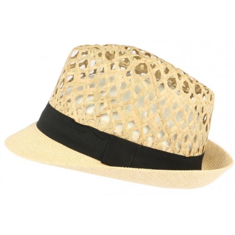 Chapeau trilby paille beige naturelle Dakman CHAPEAUX Léon montane