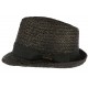 Petit chapeau paille noire raphia Valman CHAPEAUX Léon montane