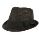 Petit chapeau paille noire raphia Valman CHAPEAUX Léon montane