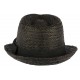 Petit chapeau paille noire raphia Valman CHAPEAUX Léon montane