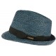 Petit chapeau paille bleue raphia Valman CHAPEAUX Léon montane