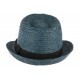 Petit chapeau paille bleue raphia Valman CHAPEAUX Léon montane
