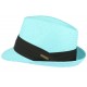 Petit chapeau de paille bleu ciel fait main Lordman ANCIENNES COLLECTIONS divers