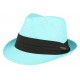 Petit chapeau de paille bleu ciel fait main Lordman ANCIENNES COLLECTIONS divers