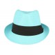 Petit chapeau de paille bleu ciel fait main Lordman ANCIENNES COLLECTIONS divers