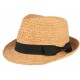 Petit chapeau paille marron clair raphia Valman ANCIENNES COLLECTIONS divers