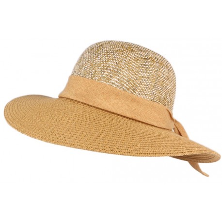 Chapeau paille femme beige et blanc Elysie ANCIENNES COLLECTIONS divers