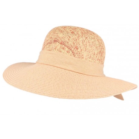 Chapeau paille femme rose et beige Elysie ANCIENNES COLLECTIONS divers