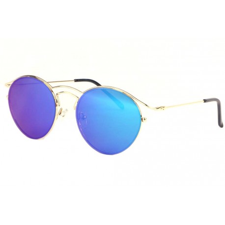 Lunettes soleil miroir rondes bleues et dorées Mully ANCIENNES COLLECTIONS divers