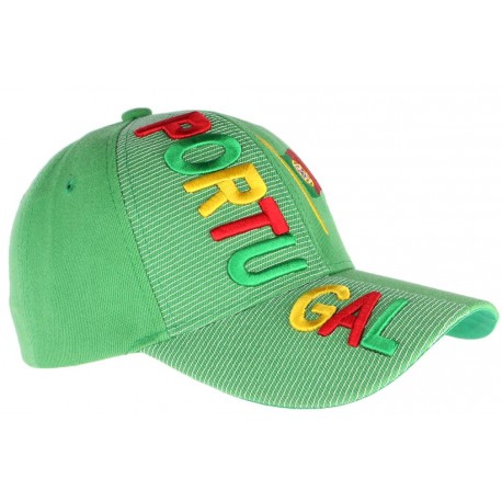 Casquette Portugal verte jaune et rouge drapeau Portugais CASQUETTES PAYS