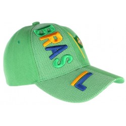 Casquette Bresil verte et jaune drapeau Bresilien CASQUETTES PAYS