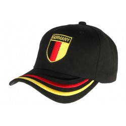 Casquette Allemagne noire blason noir rouge et jaune CASQUETTES PAYS