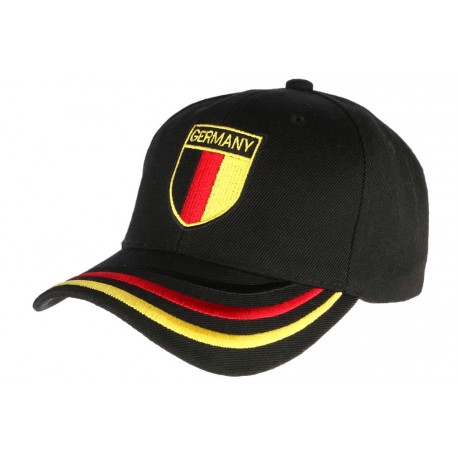 Casquette Allemagne noire blason noir rouge et jaune CASQUETTES PAYS