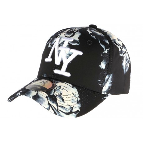 Casquette NY noire fleurs grises Barceau ANCIENNES COLLECTIONS divers