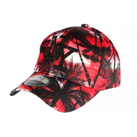 Casquette Baseball noire et rouge Tropical CASQUETTES Hip Hop Honour