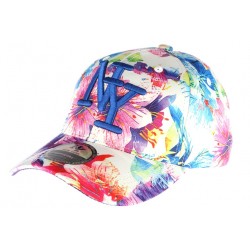 Casquette NY Bleu et Violet Florale Bali ANCIENNES COLLECTIONS divers