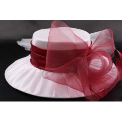 Chapeau mariée Muse en taffetas écru et bordeaux ANCIENNES COLLECTIONS divers