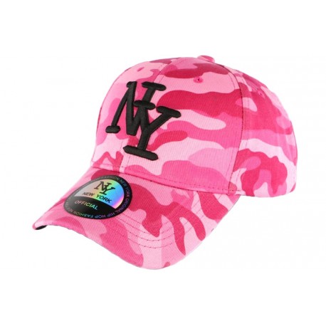 Casquette NY enfant militaire rose fashion Chief 7 à 12 ans ANCIENNES COLLECTIONS divers