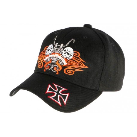 Casquette croix de Malte cranes et moto CASQUETTES Nyls Création