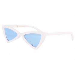 Lunettes de soleil triangulaires blanches verres bleu Tryade LUNETTES SOLEIL Eye Wear