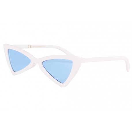 Lunettes de soleil triangulaires blanches verres bleu Tryade LUNETTES SOLEIL Eye Wear